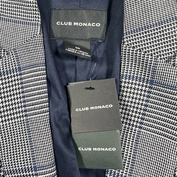 Club Monaco Borrem Blazer Houndstooth Plaid Size 00 NWT ($298) - Picture 5 of 6